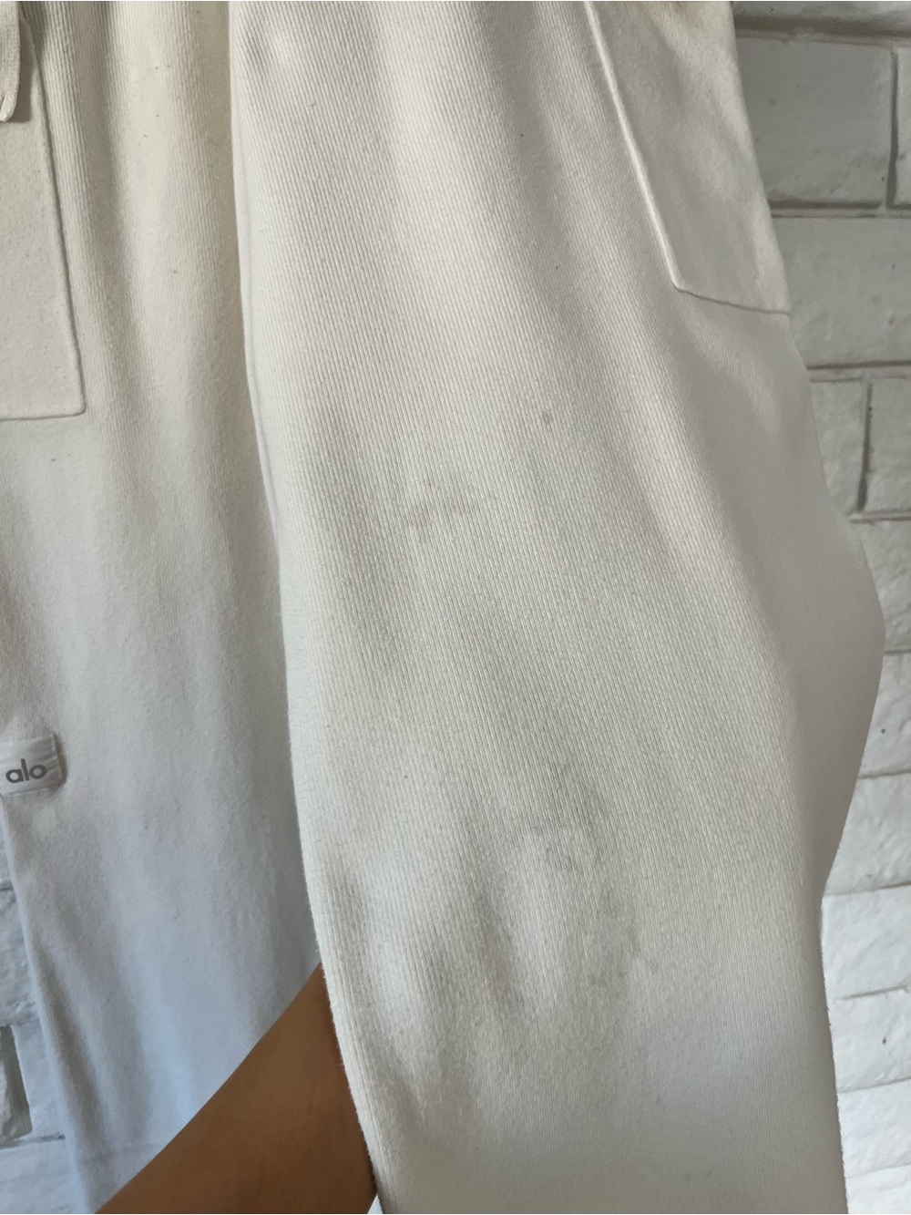 Alo Scholar Knit Cargo Pants Ivory High Waist Wide Leg Small - Picture 10 of 12